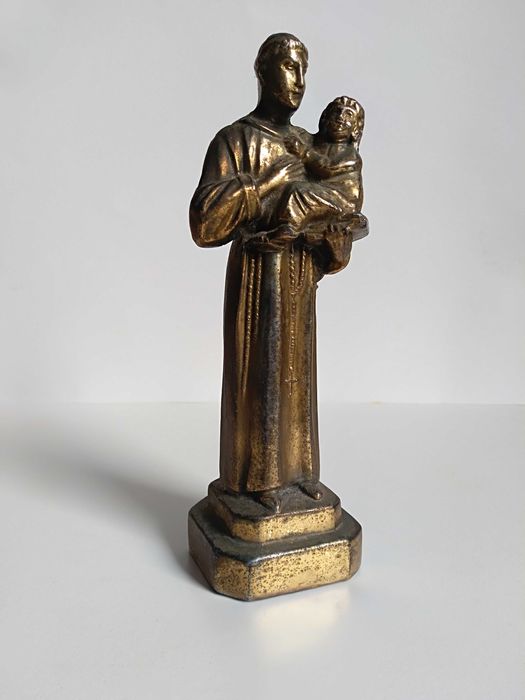 Figurka religijna św. Antoniego z Dzieciątkiem Jezus. Antyk.