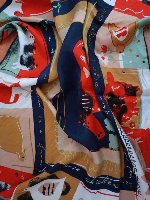 Вінтажна арт-хустка у стилі Брайана Полларда «Life in the country»