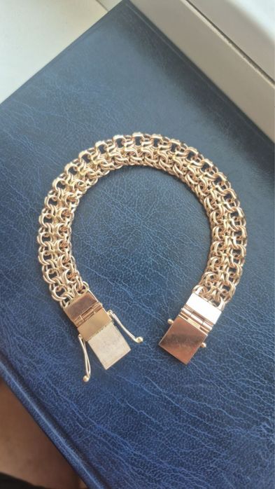 Золотий браслет «Тризуб» 50 г