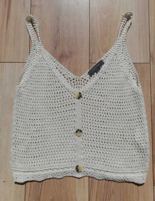 Koronkowy top Primark biel r.S/M