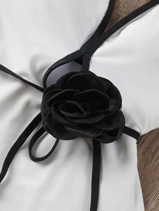 Білий та в Леопардовому принті суцільний купальник