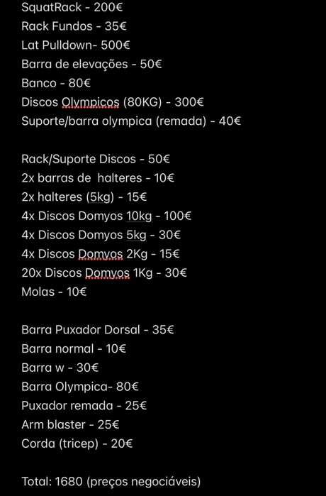 Equipamento de Ginasio