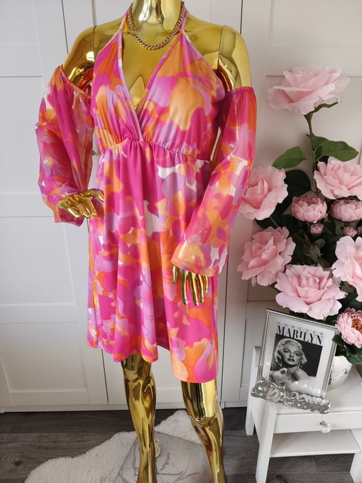 Nowa sukienka Hiszpanka Bonprix z szerokimi rękawami R.36/38