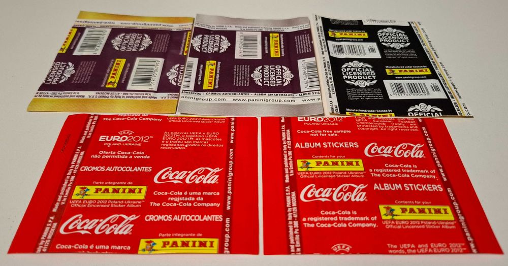 Lote de 20 saquetas de cromos fechadas Panini Europeus / Mundiais