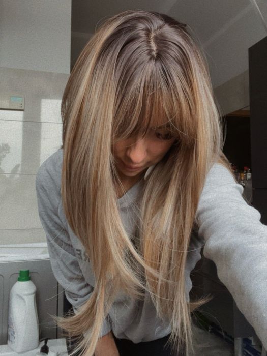 Blond peruka włosy refleksy dla kobiet damska nowa brąz jak naturalne