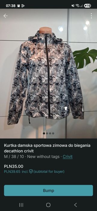 Kurtka damska sportowa zimowa do biegania decathlon crivit