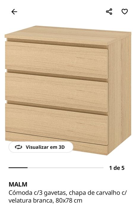 Cómoda pequena bege