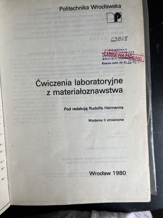 Ćwiczenia laboratoryjne z materiałoznawstwa PWr