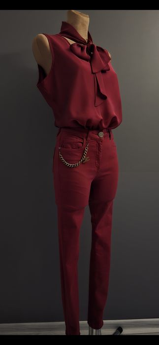 Spodnie, jeansy, skinny wyższy stan, Elisabetta Franchi rozmiar 26