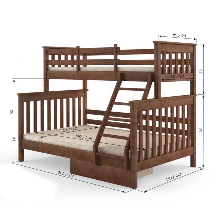 АКЦІЯ! Ліжко. Склад ліжок. Двоярусне під ортопедичний матрац.