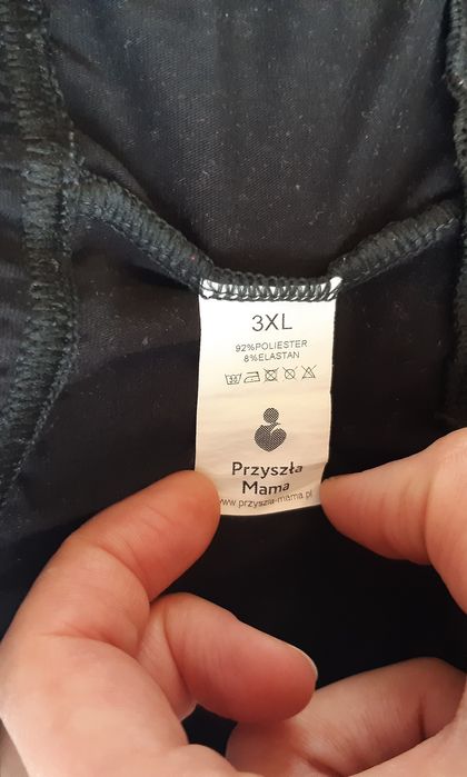 Leginsy ciażowe błyszczące przyszła mama 3xl czarne