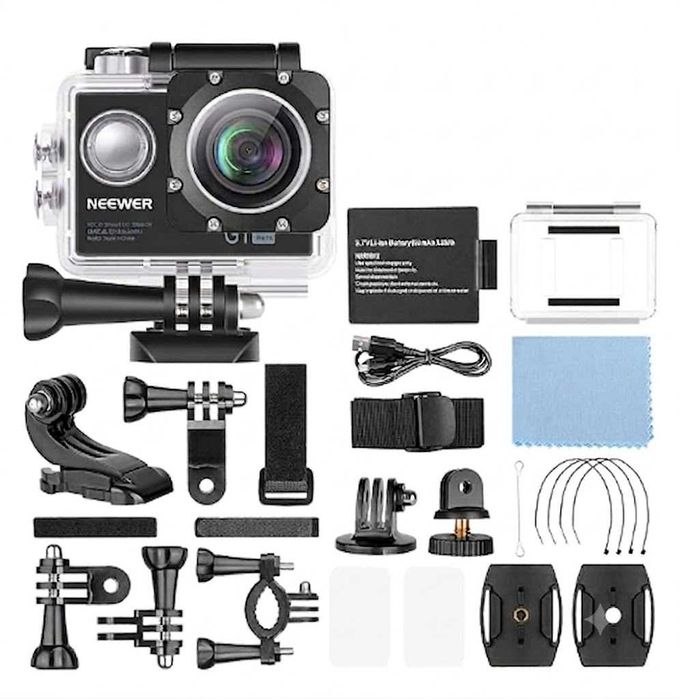 Câmara de Ação Desportiva Neewer G1 4K Ultra HD WiFi + Kit Acessórios NOVO