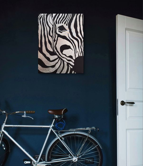 Катрина в интерьер “SILVER ZEBRA”, абстракция, живопись, ручная работа