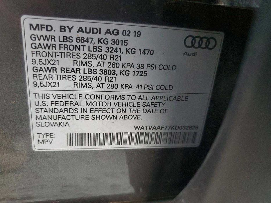 2019 AUDI Q7 prestige