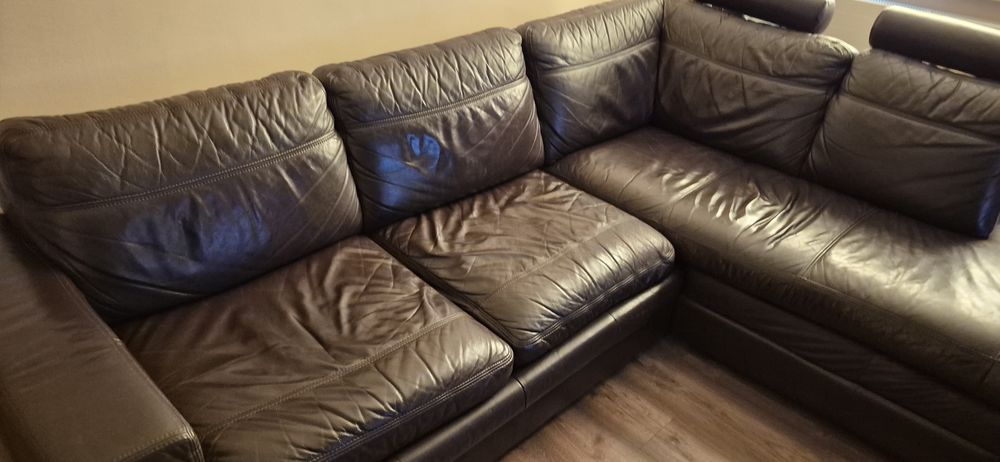 Narożnik Helvetia Furniture prawy, skóra naturalna