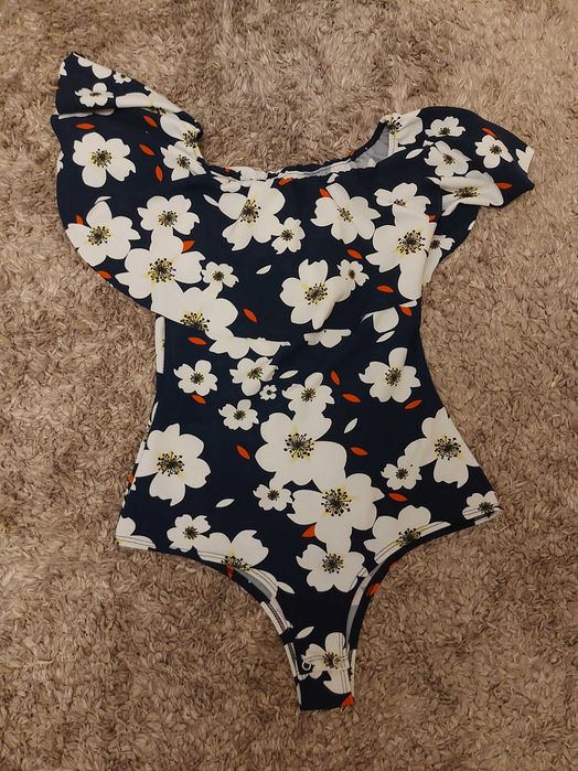 Granatowe body w kwiaty hiszpanka rozm. M