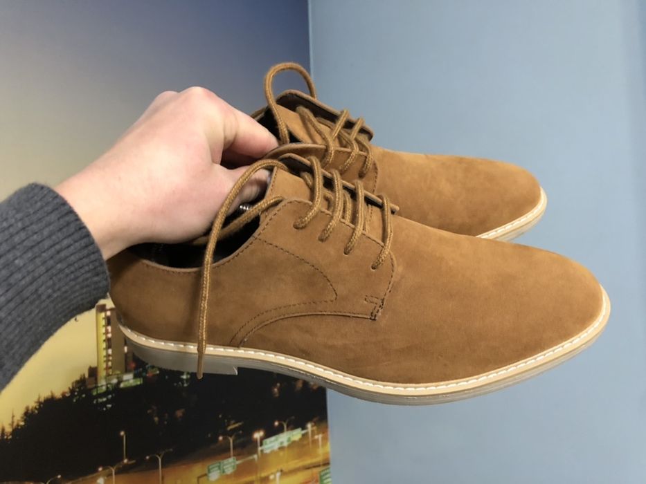 New Туфли классические Primark 44 разм экокожа коричневые clarks