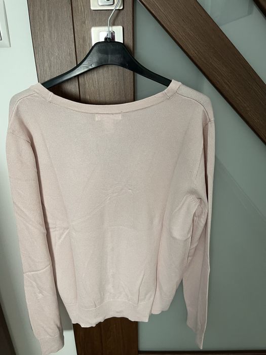 Sweter rozpinany pudrowy róż