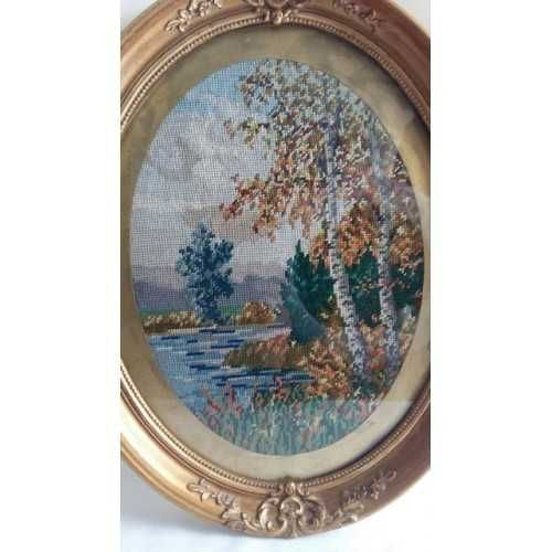 Картина вышивка болгарский стиль, Осень, Болгария, 1930 г.