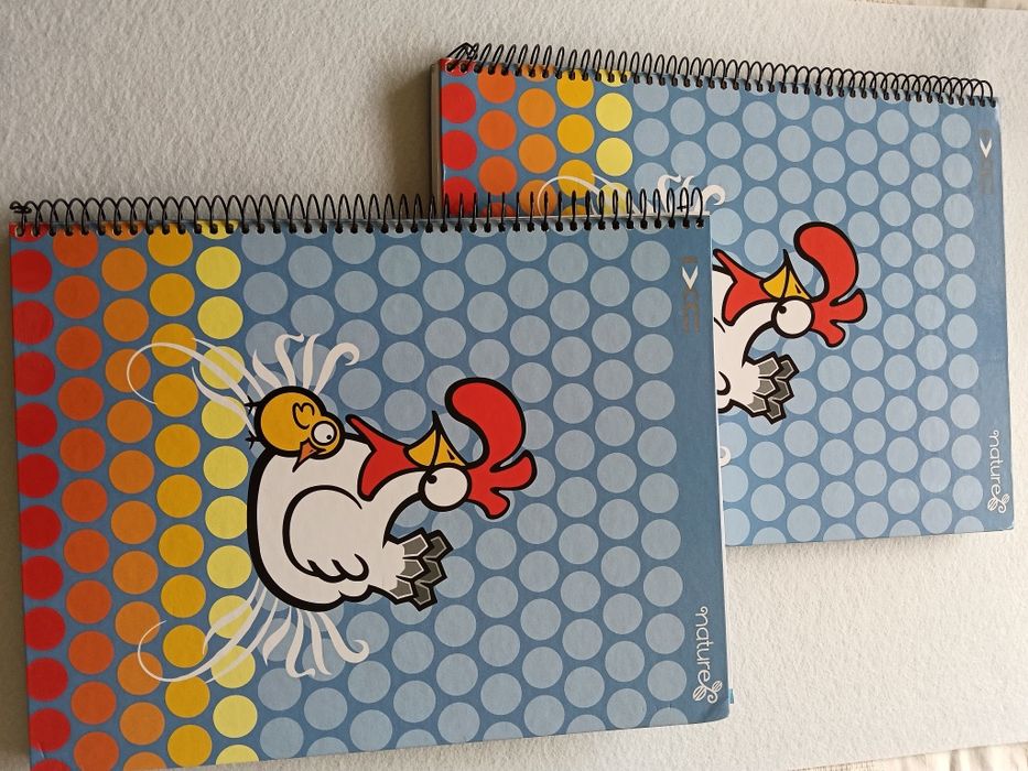 Cadernos linhas Chicken argolas Inoxcrom