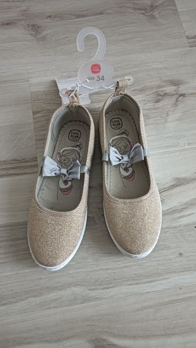 Buty kapcie baleriny brokatowe rozmiar 34
