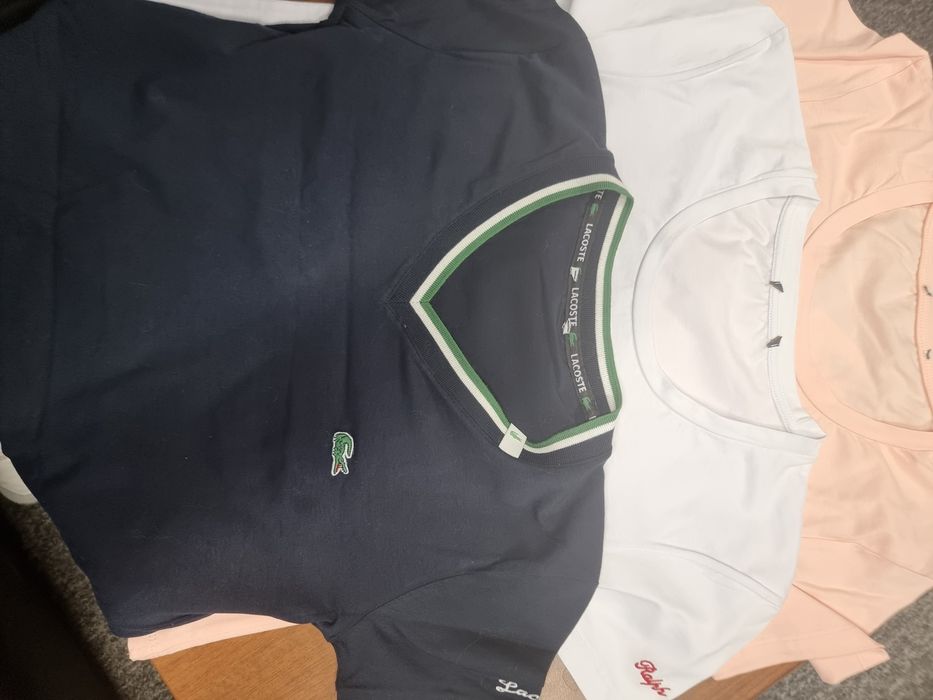 3 koszulki z krótkim rękawem 2x Lacosta 1x polo ralph