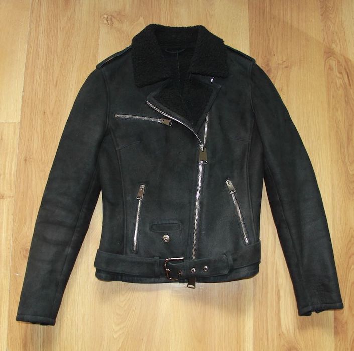 ochnik kożuch ramoneska skóra czarny xs 34 s 36