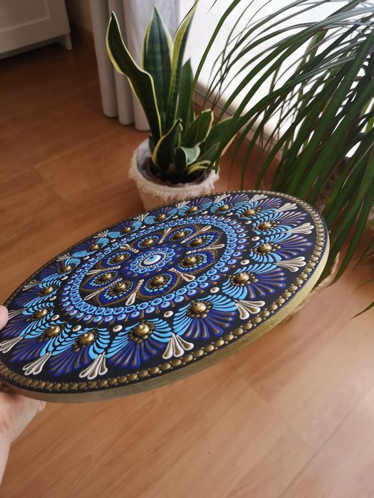 Disponível Portes Incluídos Mandala 30 cms Pintada à Mão