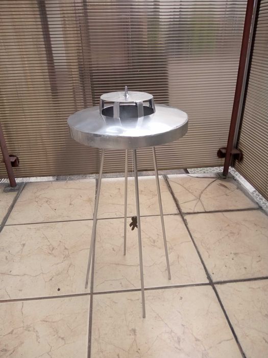 Ufo dekoracja, ozdoba metalowa stabilna UFO silver Stalowe Rzemiosło ŁIS