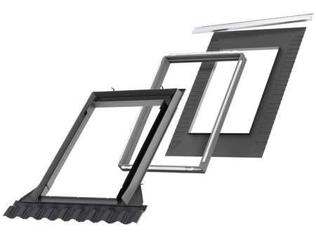 Zestaw okno VELUX GLU MK08 0061B 3-szybowe + kołnierz EDW 2000 falisty