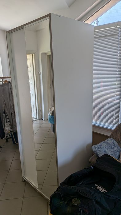 Szafa Ikea Trysil 80x61x202 przesuwne drzwi lustro Biała