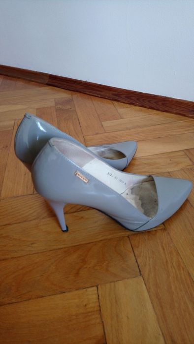 Szpilki 38 szare obcas 9 cm