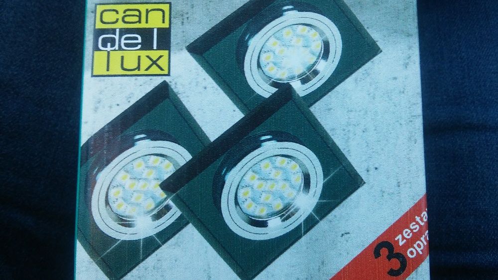 Zestaw 3 halogenów Candellux SS-13 CH/BK Czarne i bezbarwne 3x50W GU1