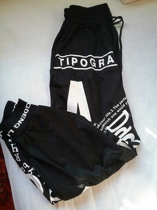 Жіночі чорні штани в стилі спорт-шик (джогери/хулігани)XXL