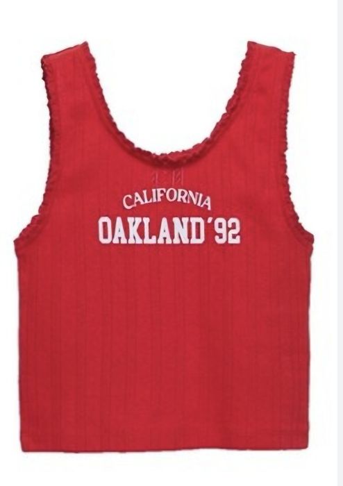 ZARA czerwony ażurkowy top California Oakland r. 120