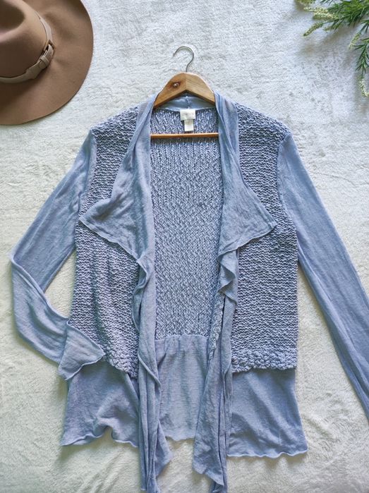 Wyprzedaż! Kardigan dłuższy pleciony oversize luźny  asymetryczny