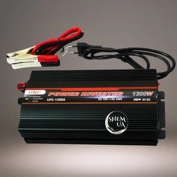 Інвертор 1300W із зарядним пристроєм, перетворювач AC/DC 12V-220V 7060