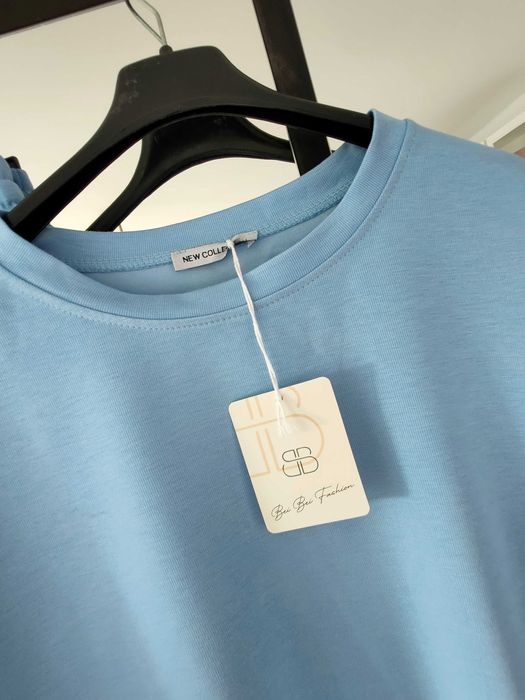 Komplet dresowy dzianina oversize bluza wiskoza M L XL