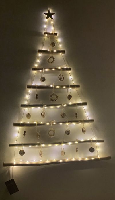 Choinka świąteczna ścienna drewniana handmade