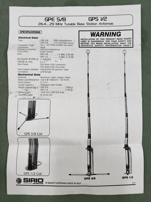Antena base cb banda