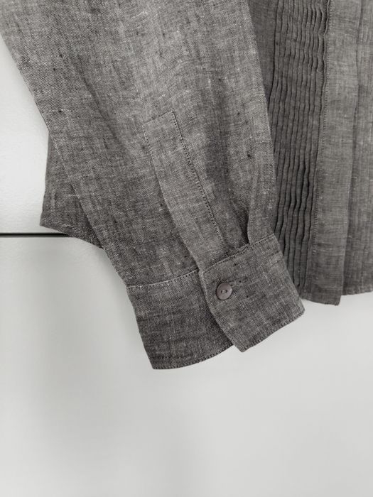 Koszula Massimo dutti 34 XS szara lniana na guziki plisy