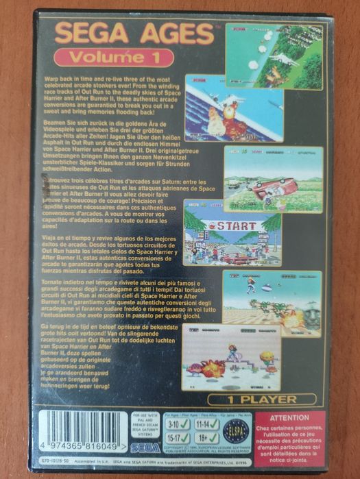 Sega Ages Volume 1 Sega Saturn PAL Original Completo Testado