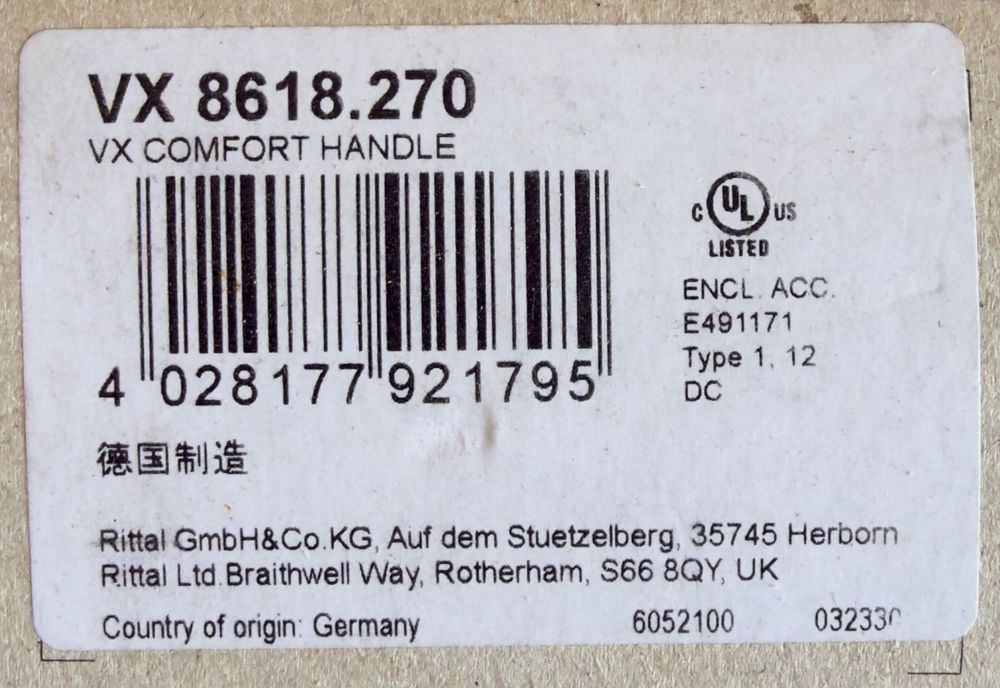 Rittal VX 8618.270 Comfort Handle Klamka Uchwyt do Szafy Sterowniczej