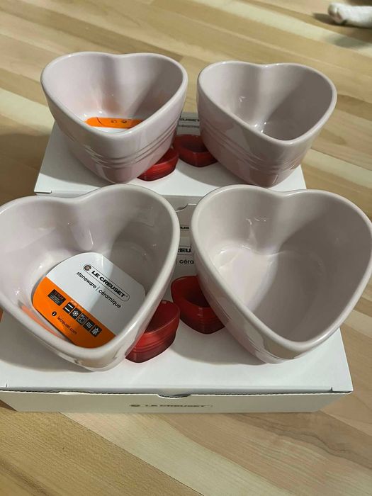 Foremki kokilki Le Creuset - Zestaw 4 szt. w kształcie serca kamionka