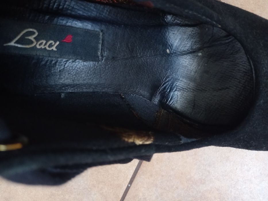Buty na obcasie, czółenka czarne, Baci