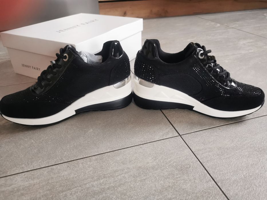 Jak Nowe sneakersy Jenny Fairy czarne 37 na korutnie grubsza podeszwa