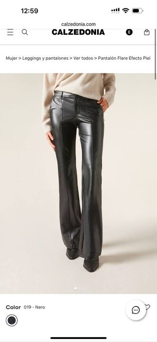 Calzedonia шкіряні кльош брюки штани утеплені шріка