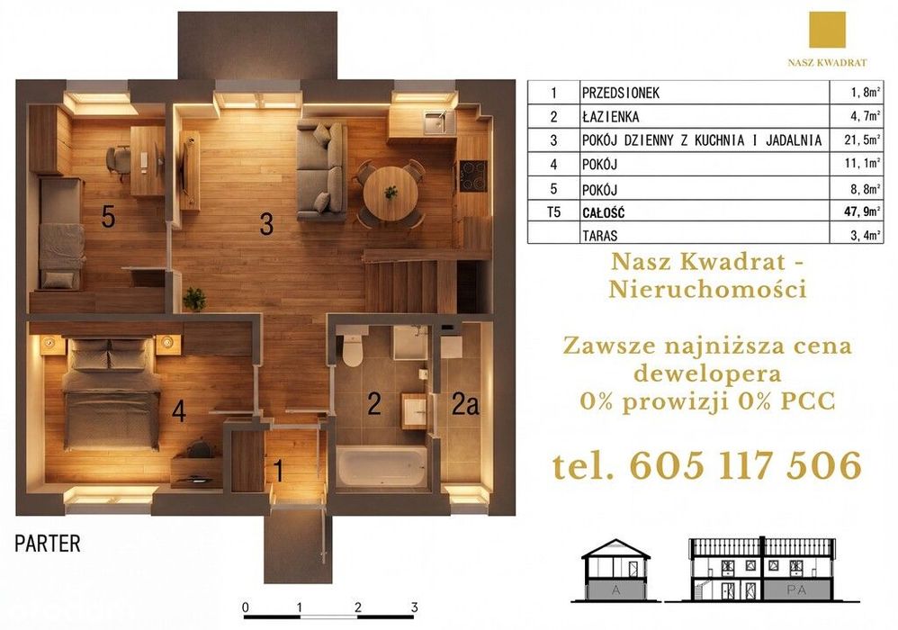 Nowy energooszczędny apartament z ogrodem. 0% pro.