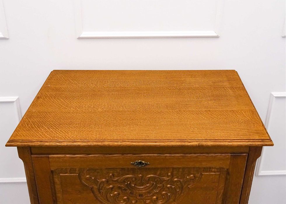 Drewniana KOMODA francuska LUDWIK DĄB KOMODA nóżki 2 szuflady 70. XX