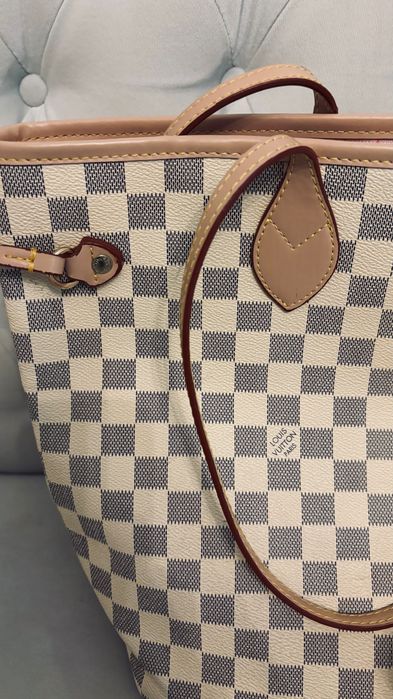 Torebka Louis Vuitton neverfull biała shopper bag